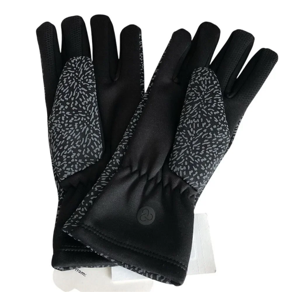 Zella NWT 360 Reflective Running Gloves Black S/M